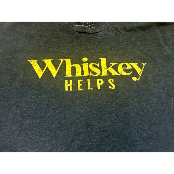 Grunt Style tee Mens XL Whiskey Helps blue yellow USA flag comfort soft patriot - Picture 2 of 4
